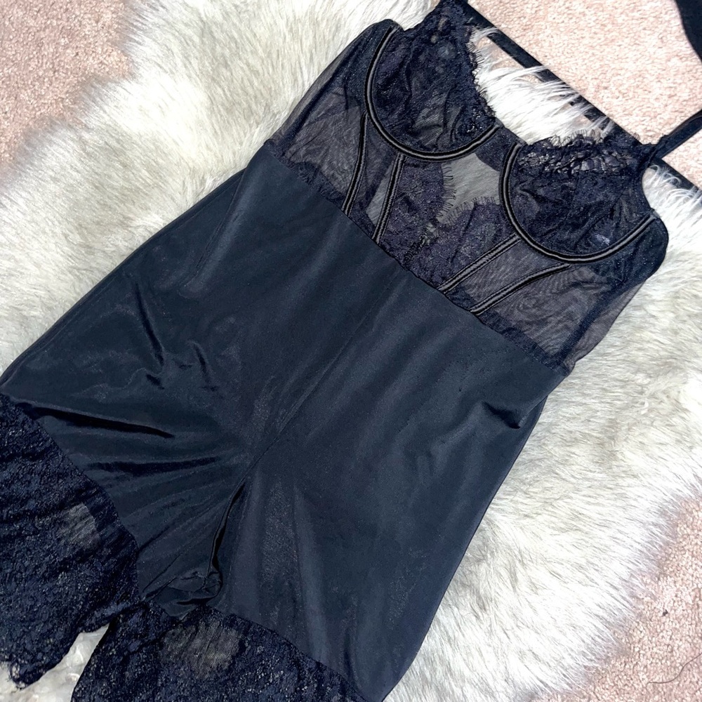Sexy one piece romper with lace